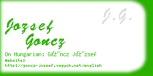 jozsef goncz business card